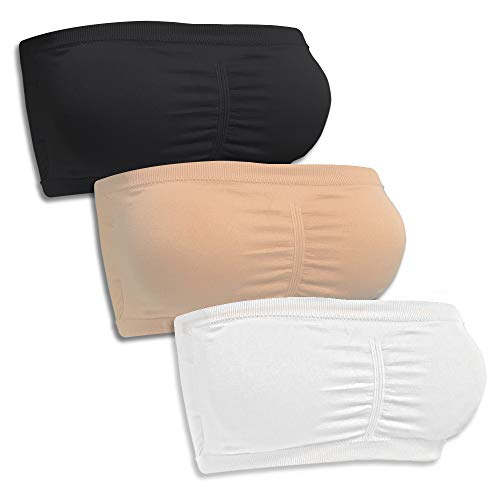 Sodacoda Damen Bandeau BH - Nahtlos Trägerlos Gepolstert (3X Mix XL) von Sodacoda