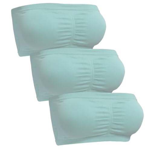 Sodacoda Damen Bandeau BH - Nahtlos Trägerlos Gepolstert (3X Türkis M) von Sodacoda