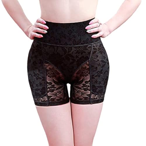 Sodacoda Damen Po und Hüft Push-Up Bauchweg Mieder-Hose mit Spitze - Dicke Polster (Schwarz XS) von Sodacoda