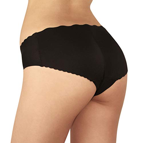 Sodacoda Damen Push-Up Höschen mit niedriger Taille & eingenähten Po-Polstern (Schwarz S) von Sodacoda