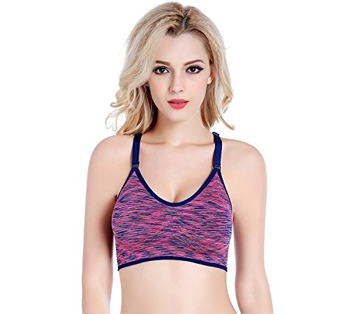 Sodacoda Damen Sport Top - Fitness Yoga BH gepolstert (1x Pink L) von Sodacoda