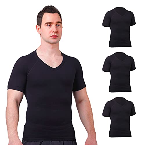 Sodacoda Herren Figurformendes Kompressions V Neck T-Shirt (3X Schwarz XL) von Sodacoda