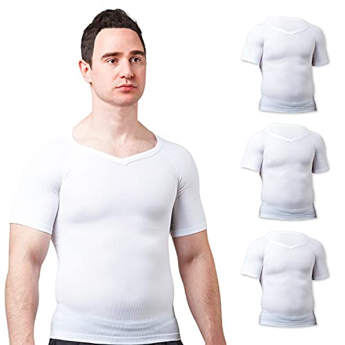 Sodacoda Herren Figurformendes Kompressions V Neck T-Shirt (3X Weiß L) von Sodacoda