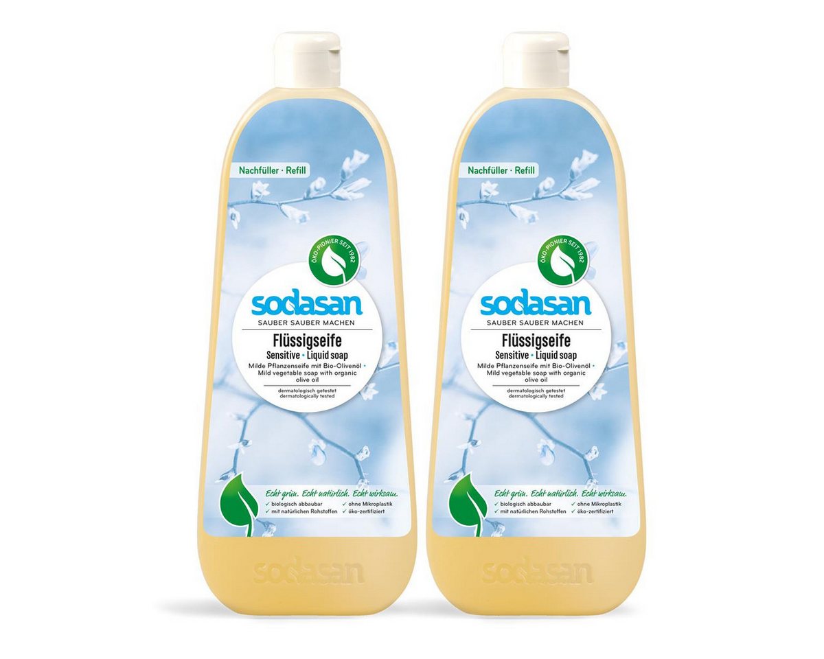 Sodasan Handseife Sodasan Flüssigseife Sensitiv Nachfüller 1L milde Pflanzenseife (2er P Sodasan Handseife Sodasan Flüssigseife Sensitiv Nachfüller 1L milde Pflanzenseife (2er P von Sodasan