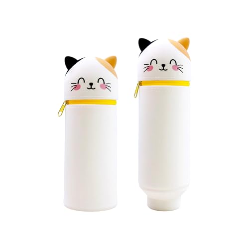 SoeUyd Kawaii Federmäppchen, Mäppchen, 2-in-1 Weiche Silikontasche, Cartoon Federmäppchen, Stand Up Federmäppchens, Stifte Mäppchen, Stifthalter Bleistifttasche Mädchen Junge von SoeUyd