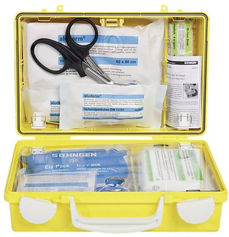 Söhngen Erste-Hilfe-Set Erste-Hilfe-Koffer extra Handwerk QUICK-CD gelb von Söhngen