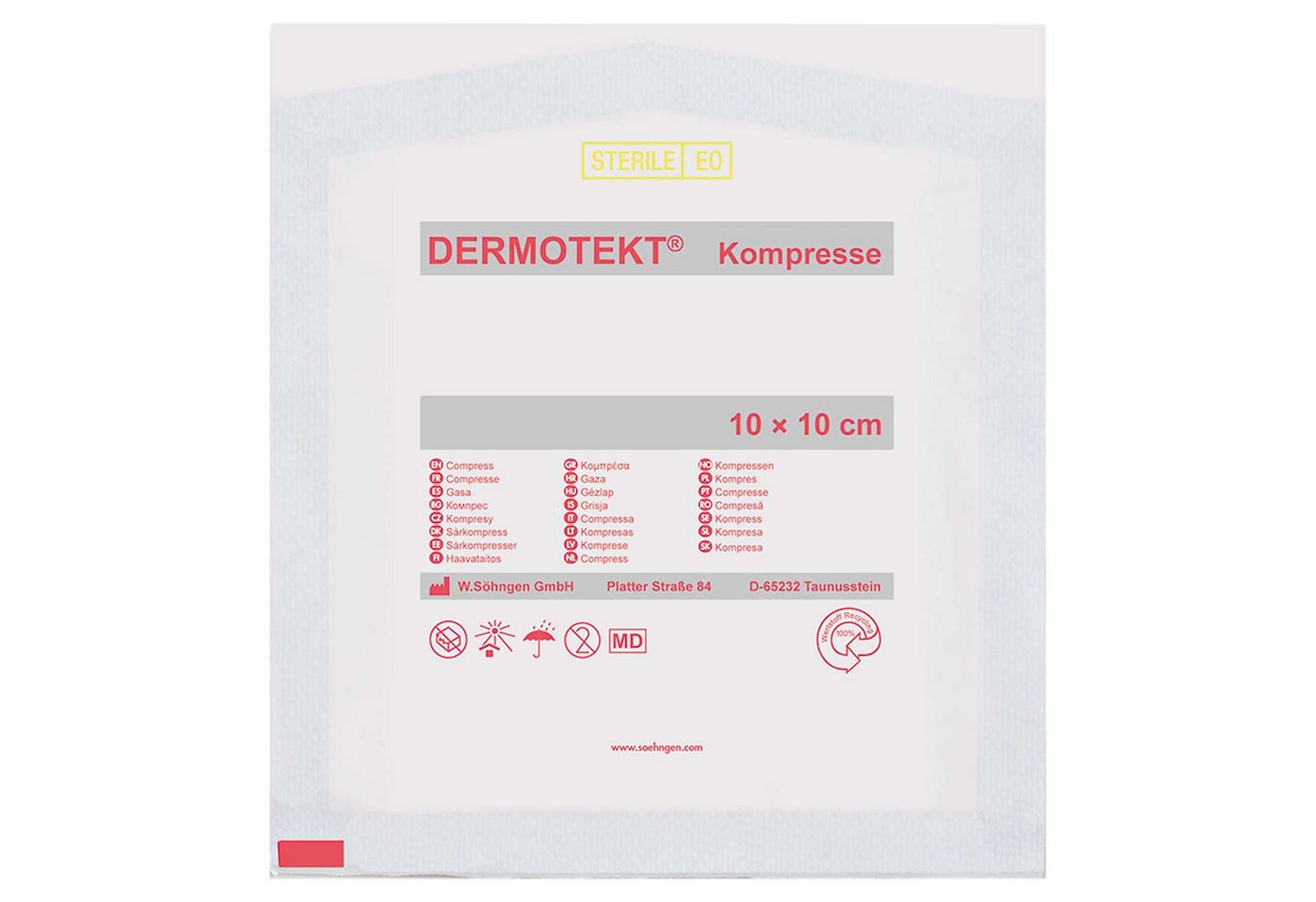 Söhngen Erste-Hilfe-Set Kompresse Dermotekt – Sterile Wundkompresse einzeln verpackt, weich & von Söhngen