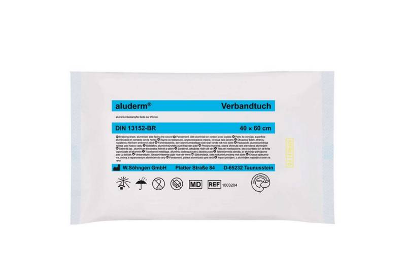 Söhngen Erste-Hilfe-Set aluderm Verbandtuch 60x80 cm Steriles Wundtuch von Söhngen