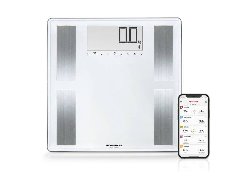 Soehnle Körper-Analyse-Waage Shape Sense Connect 100 mit Bluetooth®, 1-tlg., Körperanalyse(BIA), Kalorienbedarf, BMI Berechnung, bis 180kg von Soehnle
