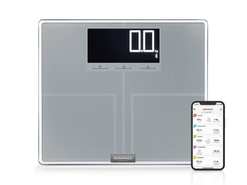 Soehnle Körper-Analyse-Waage Shape Sense Connect 200 mit Bluetooth®, 1-tlg., Körperanalyse(BIA), BMI Berechnung, bis 200kg, bis 8 Personen von Soehnle