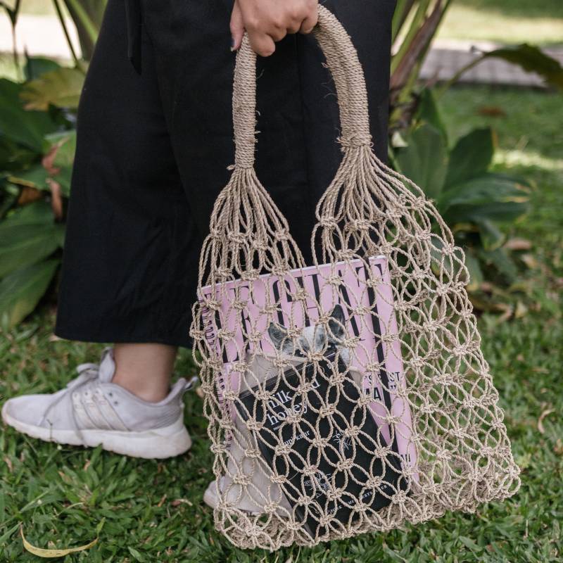 Tragetasche Handgeflochten Aus Raffia Wiederverwendbares Einkaufsnetz Jemari Tragetasche Handgeflochten Aus Raffia Wiederverwendbares Einkaufsnetz Jemari von Soeji