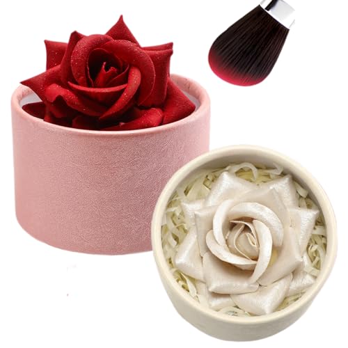 3D Rose Blush & Highlighter, Rose Red Blush with Pearlescent White Highlight for Face and Cheeks Contour Makeup Buildable Coverage Silky Smooth Glitter Long Wearing for Women & Girls von Soelegant