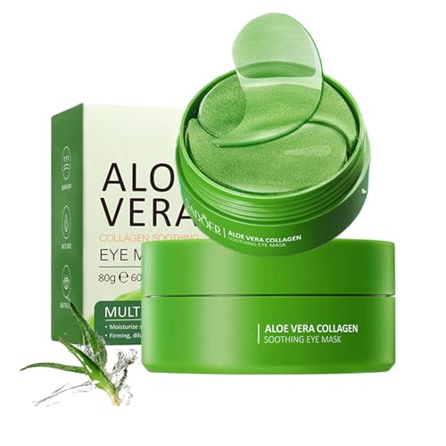 Aloe Vera Eye Pads, Under Eye Mask with Collagen, 60 PCS Eye Patches for Dark Circles and Puffiness Smooth Wrinkles Fine Lines Moisturizing Eye Tightening Eye Patch Reduce Under Eye Bags von Soelegant