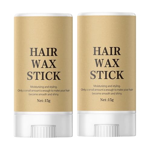 Haarwachsstift, 2 Stück, Haarstylingwachs mit Kokosöl & Bienenwachs, nicht fettender, langanhaltender Halt für Frizz Kontrolle, leichter Haar-Pomadenstab für glatte Looks, einfache Anwendung für von Soelegant