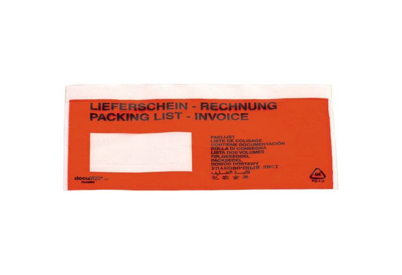 Soennecken Dokumententasche C5 PE mit Fenster selbstklebend rot PA= 250Stk von Soennecken