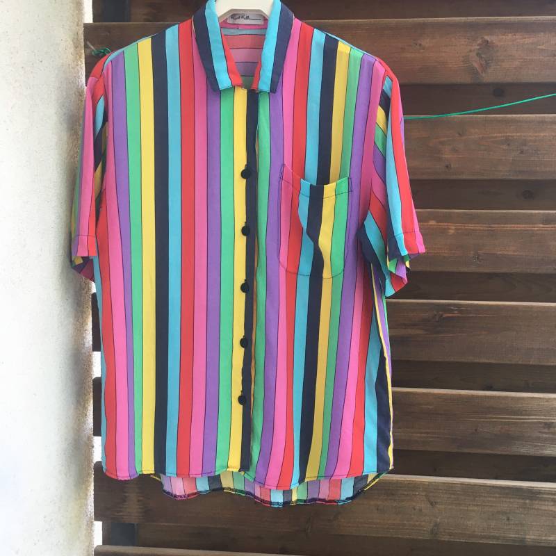 Kurt Kellermann Bunt Gestreiftes Vintage Hemd/Bluse M-xl von Sofaundermapletree