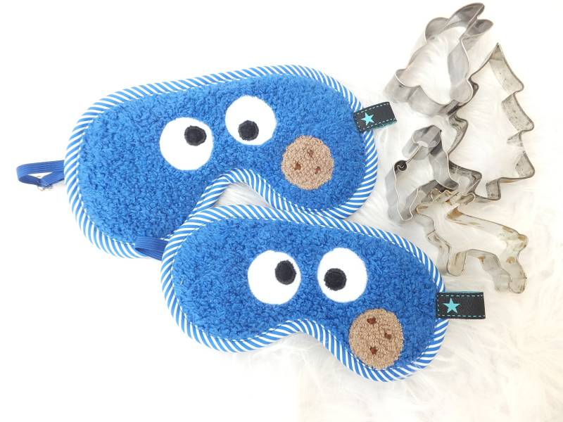 Schlafmaske Verstellbar, Handgemachtes Krümelmonster , Schlaf Brille Mit Augen, Reine Baumwolle von Sofeinsein