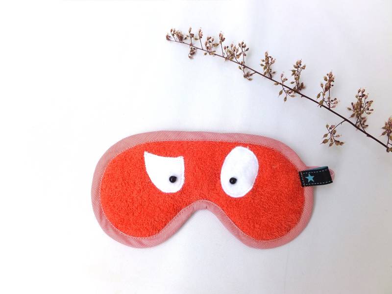 Schlafmaske Verstellbar, Schlaf Brille Monster Koralle, Gesichtsmaske Handgemacht Aus Baumwollfrottee von Sofeinsein