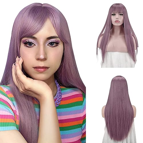 Sofeiyan Lange Gerade Perücke mit Pony Lila Natürlich Synthetisches Haar Perücken Hitzebeständige Perücke für Frauen Mädchen 26 Zoll Sofeiyan Lange Gerade Perücke mit Pony Lila Natürlich Synthetisches Haar Perücken Hitzebeständige Perücke für Frauen Mädchen 26 Zoll von Sofeiyan