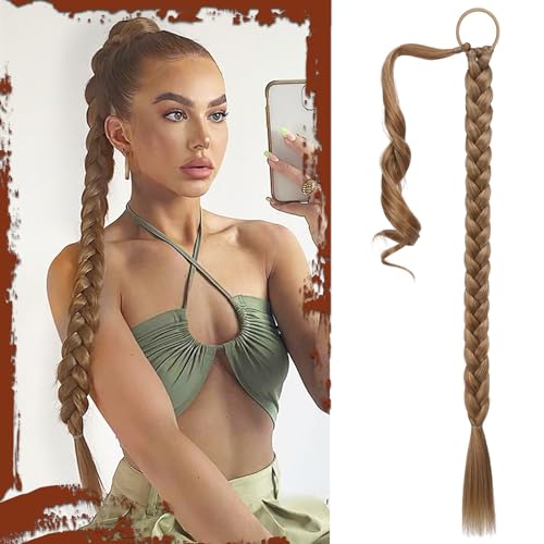 Sofeiyan Braid Extensions Pferdeschwanz Verlängerung mit Haargummi 76cm Lange Geflochtener Ponytail Verlängerung Natürliches Haarverlängerung Synthetisches Zopf Haarteil für Damen Sofeiyan Braid Extensions Pferdeschwanz Verlängerung mit Haargummi 76cm Lange Geflochtener Ponytail Verlängerung Natürliches Haarverlängerung Synthetisches Zopf Haarteil für Damen von Sofeiyan