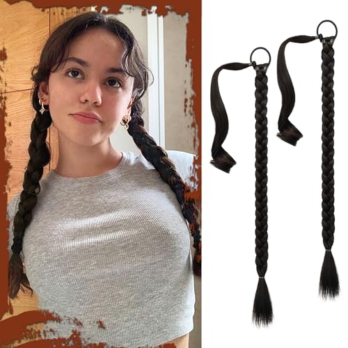 Sofeiyan Braid Extensions Pferdeschwanz Verlängerung mit Haargummi 2PCS 66cm Lange Geflochtener Ponytail Verlängerung Dunkelbraun Natürliches Haarverlängerung Synthetisches Zopf Haarteil für Damen Sofeiyan Braid Extensions Pferdeschwanz Verlängerung mit Haargummi 2PCS 66cm Lange Geflochtener Ponytail Verlängerung Dunkelbraun Natürliches Haarverlängerung Synthetisches Zopf Haarteil für Damen von Sofeiyan