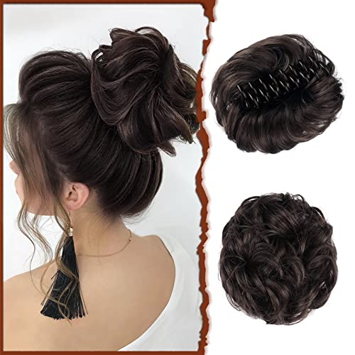 Sofeiyan Haarteil mit Klammer, Dutt Clip in Klaue Haarverlängerung Hochsteckfrisuren Wellenförmig Gelockt Haarklammer chignon Voluminös haarteil unordentlicher dutt extensions für Damen von Sofeiyan