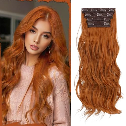 Sofeiyan Clip in Extensions, 4PCS 50 cm Lange Gewellte Haarverlängerungen für Frauen Natürlich Wellig Kupferbraun Weiche Synthetische Clip in Haarteile für Tägliche Party Sofeiyan Clip in Extensions, 4PCS 50 cm Lange Gewellte Haarverlängerungen für Frauen Natürlich Wellig Kupferbraun Weiche Synthetische Clip in Haarteile für Tägliche Party von Sofeiyan