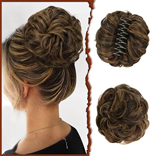 Sofeiyan Haarteil mit Klammer, Dutt Clip in Klaue Haarverlängerung Hochsteckfrisuren Wellenförmig Gelockt Haarklammer chignon Voluminös haarteil unordentlicher dutt extensions für Damen von Sofeiyan