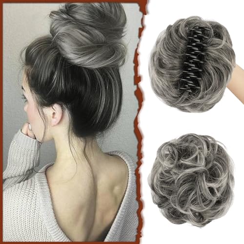 Sofeiyan Haarteil mit Klammer, Dutt Clip in Klaue Haarverlängerung Hochsteckfrisuren Wellenförmig Gelockt Haarklammer chignon Voluminös haarteil unordentlicher dutt extensions für Damen von Sofeiyan