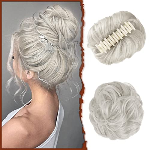 Sofeiyan Haarteil mit Klammer, Dutt Clip in Klaue Haarverlängerung Hochsteckfrisuren Wellenförmig Gelockt Haarklammer chignon Voluminös haarteil unordentlicher dutt extensions für Damen von Sofeiyan