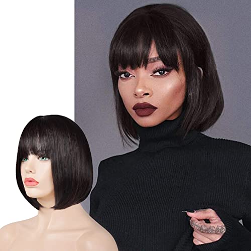 Sofeiyan Kurzer gerader Bob Perücken mit Pony 11 Zoll Synthetische Tägliche Party Haar Perücke für Schwarze Frauen, Dunkelbraun und Dunkle Auburn Gemischt Sofeiyan Kurzer gerader Bob Perücken mit Pony 11 Zoll Synthetische Tägliche Party Haar Perücke für Schwarze Frauen, Dunkelbraun und Dunkle Auburn Gemischt von Sofeiyan