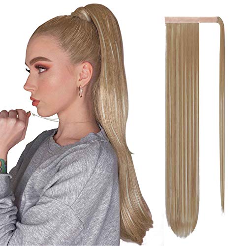 Sofeiyan Lang Pferdeschwanz Haarteil Glatt Haarverlängerung Verlängerung Clip Ponytail Extensions Wrap Around Synthetisch Haarteile Wie Echthaar Natürlich für Frauen-70cm von Sofeiyan
