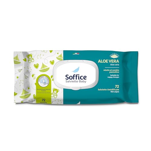 Soffice Baby Aloe Tücher mit Deckel 12 Packungen x 72 Tücher - 370 g von Soffice