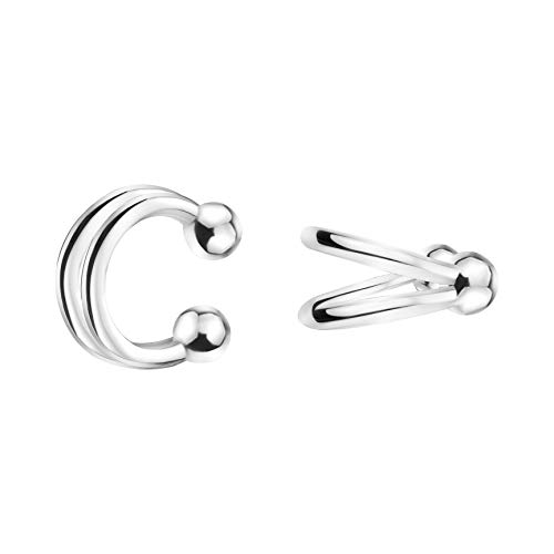 SOFIA MILANI - Damen 2er Set Fake Piercing Manschette Ohr - Aus echtem 925 Sterling Silber - 20814 von Sofia Milani