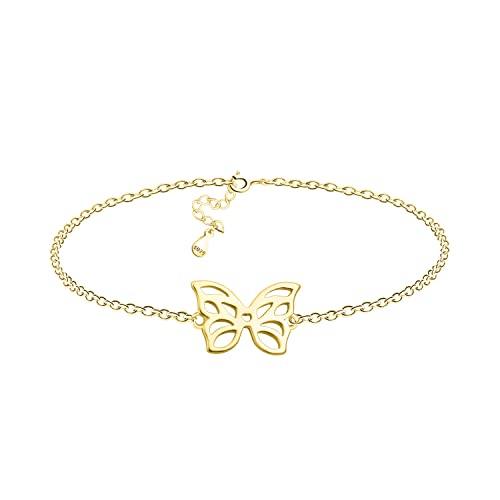 Sofia Milani - Damen Armband 925 Silber - vergoldet/golden - Schmetterling Anhänger - B0339 von Sofia Milani