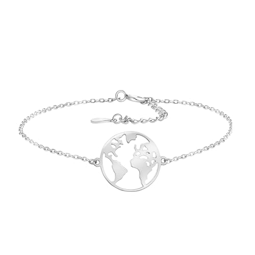Sofia Milani - Damen Armband 925 Silber - Weltkarte Weltkugel Anhänger - 30175 von Sofia Milani