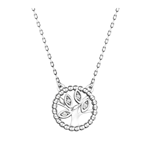 Sofia Milani - Damen Halskette 925 Silber - mit Zirkonia Steinen Baum Anhänger - N0388 von Sofia Milani