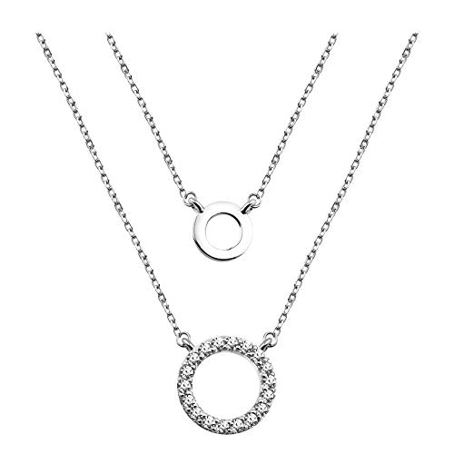 Sofia Milani - Damen Halskette 925 Silber - mit Zirkonia Steinen - Kreiser Ring Anhänger - 50329 von Sofia Milani