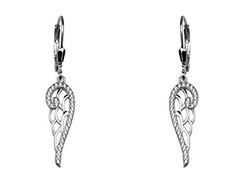 SOFIA MILANI - Damen Ohrringe 925 Silber - mit Zirkonia Steinen - Engels Flügel Ohrhänger - 20496 von Sofia Milani