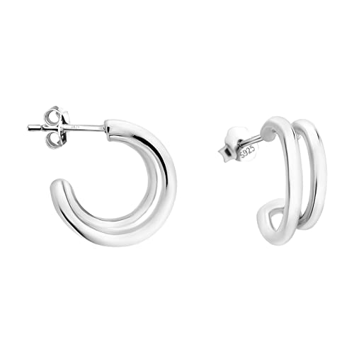 SOFIA MILANI - Damen Ohrringe 925 Silber - Doppelte Steck Creole - E1265 SOFIA MILANI - Damen Ohrringe 925 Silber - Doppelte Steck Creole - E1265 von Sofia Milani