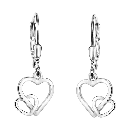 SOFIA MILANI - Damen Ohrringe 925 Silber - Doppeltes Herz Ohrhänger - E2242 von Sofia Milani