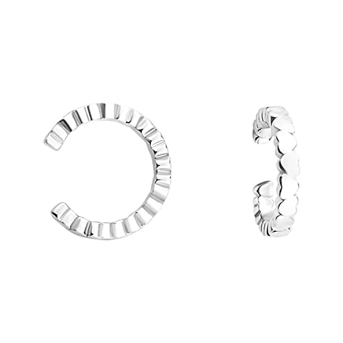 SOFIA MILANI - Damen Ohrringe 925 Silber - Fake Piercing Manschetten im Herzen Design - E1177 von Sofia Milani