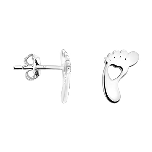 SOFIA MILANI - Damen Ohrringe 925 Silber - Fuß und Herz Ohrstecker - 20955 von Sofia Milani
