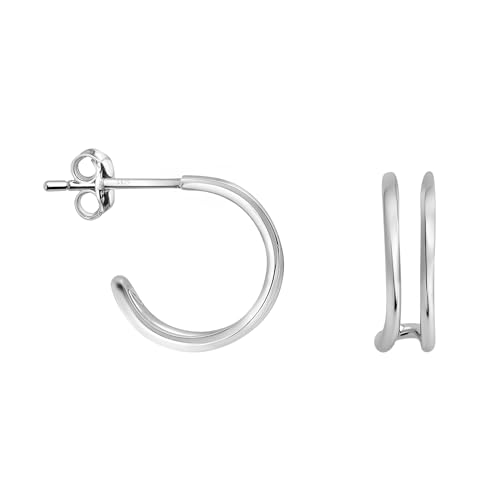 SOFIA MILANI - Damen Ohrringe 925 Silber - Gedoppelte Steck Creole - E1516 SOFIA MILANI - Damen Ohrringe 925 Silber - Gedoppelte Steck Creole - E1516 von Sofia Milani