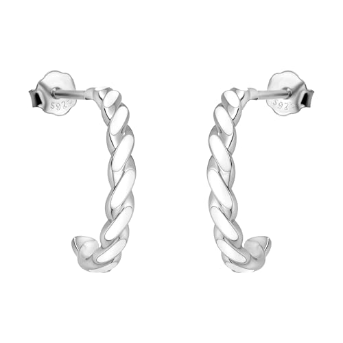 SOFIA MILANI - Damen Ohrringe 925 Silber - Gedrehte Emaille Steck Creole - E3056 von Sofia Milani