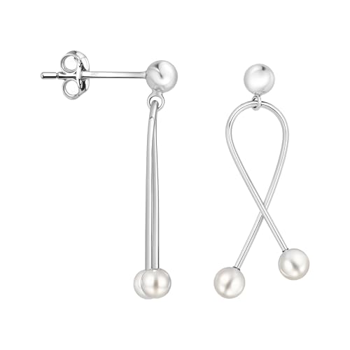 SOFIA MILANI - Damen Ohrringe 925 Silber - Geschwungen Perlen Ohrstecker - 21043 von Sofia Milani