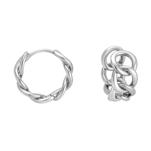 SOFIA MILANI - Damen Ohrringe 925 Silber - Glieder Ketten Creole - E3086 von Sofia Milani