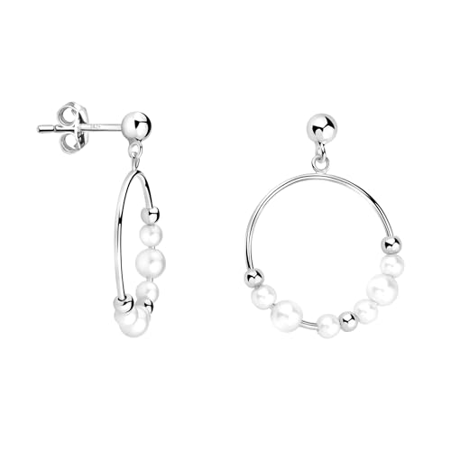 SOFIA MILANI - Damen Ohrringe 925 Silber - Kreis Perlen Ohrhänger - E2356 von Sofia Milani