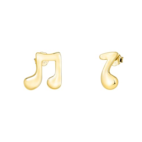 SOFIA MILANI - Damen Ohrringe 925 Silber - Musik Note - Achtel/Viertel Noten Set - Vergoldet/Golden - Ohrstecker - E1790 von Sofia Milani
