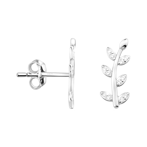 SOFIA MILANI - Damen Ohrringe 925 Silber - Ohrstecker als Blatt Zweig - 20201 von Sofia Milani